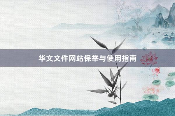 华文文件网站保举与使用指南